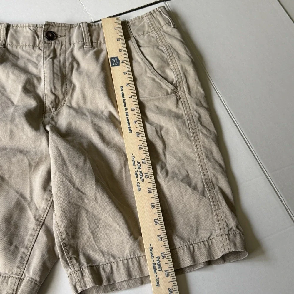 American Eagle Outfitters Men's Classic Beige Cotton Cargo Shorts Button Pockets